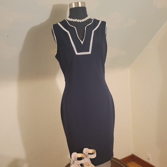 Tommy Hilfiger Navy Sheath Dress Size 6 - Picture 1 of 10